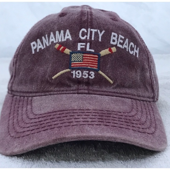 Alvin's Island for Panama City Beach Florida Adjustable Am Flag Purple Ball Cap - Picture 1 of 13